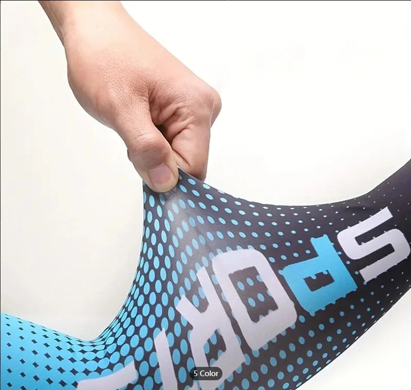 Outdoor Sun Protection Minimalist Men's Breathable Arm Protectors European And American Ice Mask Patterns, Versatile Sleeve